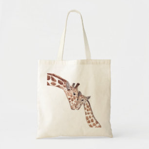 Bolsa Tote Madre girafa com berçário de aquarela bebê