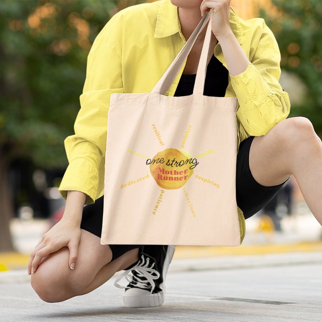 Bolsa Tote Madre Runner Yellow Sunshine Watercolor Personaliz (Criador carregado)