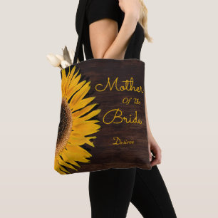 Bolsa Tote Madre Rústica De Madeira Castanho De Girassol Mãe