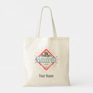 Bolsa Tote Madrid Espanha Capital Retro Skyline Vintage