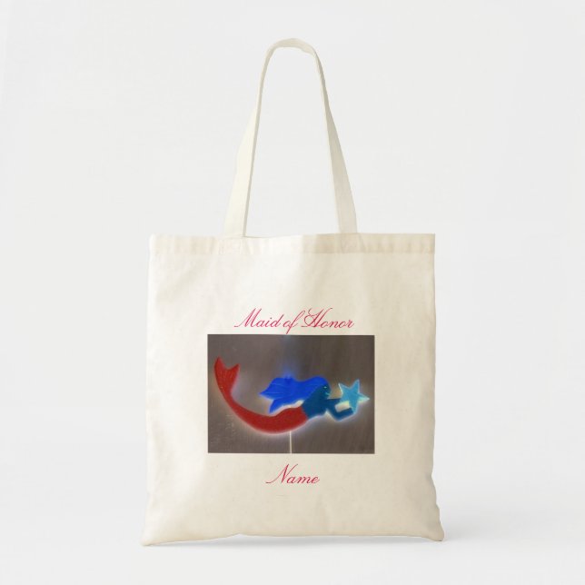 Bolsa Tote madrinha de casamento de sereia de carregando estr (Frente)