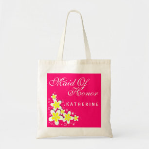 Bolsa Tote Madrinha de casamento Frangipani Orçamento Floral