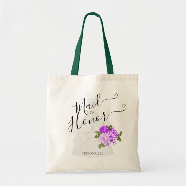Bolsa Tote Madrinha de casamento - Partido Bridal - Flores Ro (Frente)