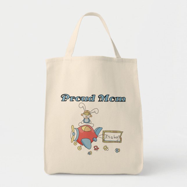 Bolsa Tote Mãe-Avião Orgulhoso É um camiseta-Rapaz e presente (Frente)