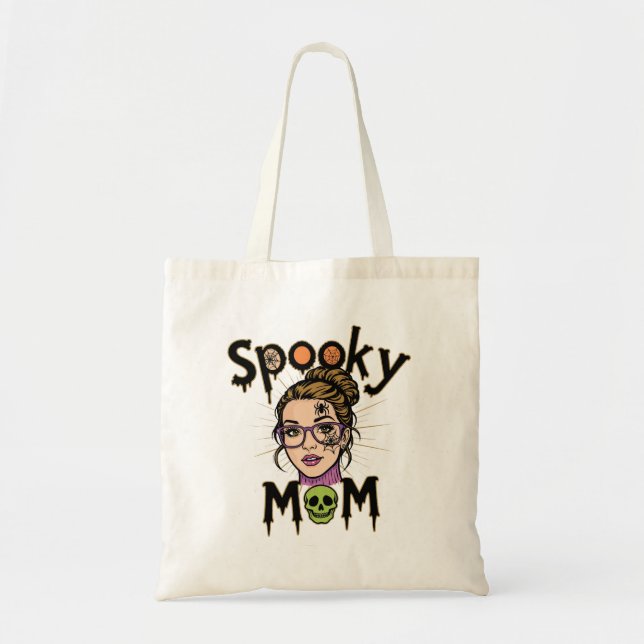 Bolsa Tote Mãe Bruxa Divertida de Halloween Assustadora (Frente)