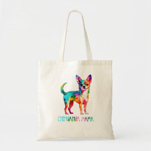 Bolsa Tote Mãe Cachorrinha Chihuahua Colorida aquarela Mamãe 