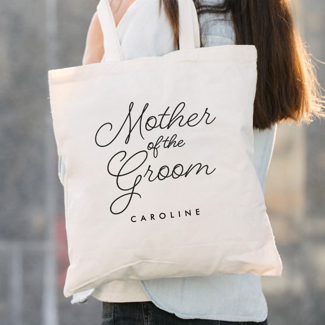 Bolsa Tote Mãe da Caligrafia Simples de Casamento do Groom (Criador carregado)