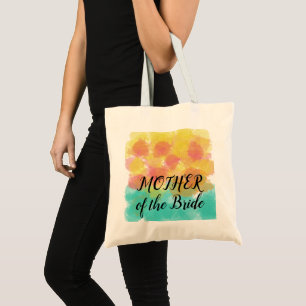Bolsa Tote Mãe da Noiva Amarelo Rosa Azul Aquarela