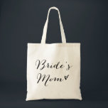Bolsa Tote Mãe da noiva | Black Modern Calliographic Bag<br><div class="desc">Saco elegante para a mãe da noiva com caligrafia moderna. Outras bolsas de casamento estão disponíveis na minha loja.</div>