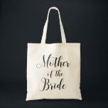 Bolsa Tote Mãe da noiva. Escrito de casamento minimalista<br><div class="desc">Escrito de casamento minimalista preto e branco para a bolsa "Mãe da Noiva". Entre em contato comigo se precisar de itens adicionais.</div>