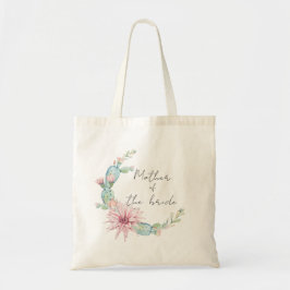 Bolsa Tote Mãe da noiva. Suculentas de casamento em aquarela