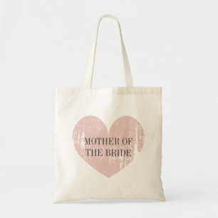 Bolsa Tote Mãe da sacola da noiva com coração cor-de-rosa