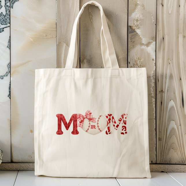 Bolsa Tote Mãe de Baseball em Monograma Personalizada (Criador carregado)