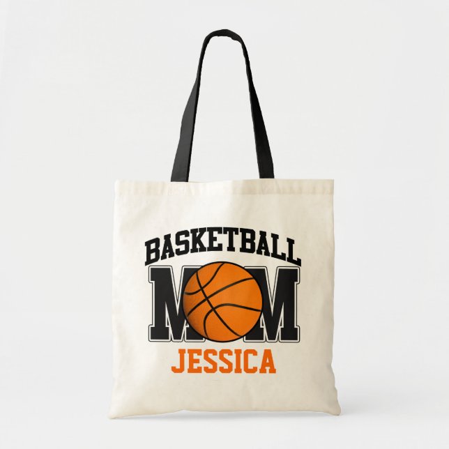 Bolsa Tote Mãe de basquete personalizada (Frente)