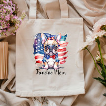 Mãe de Bulldog Francês Patriota Bandeira dos EUA