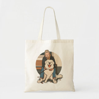 Bolsa Tote Mãe de Cachorro Abraçando Filhote Fofinho Momento