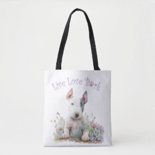 Bolsa Tote Mãe de Cachorro Bull Terrier Floral