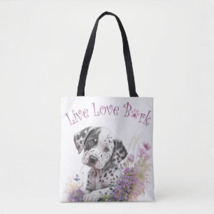 Bolsa Tote Mãe de Cachorro Dalmata Floral