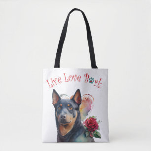 Bolsa Tote Mãe de Cachorro Kelpie Australiano Floral