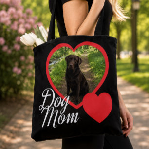 Bolsa Tote Mãe de Cachorro Roteiro Coração Vermelho Foto Pret
