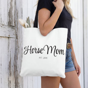 Bolsa Tote Mãe de Cavalo Estilo Letra Preta Estabelecida