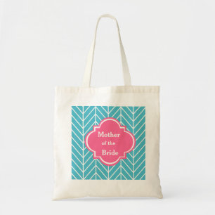 Bolsa Tote Mãe de Chevron Azul do Sábado Noiva Tote Bag