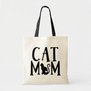 Bolsa Tote Mãe de Gatinho Fofo Gata Preta Louca por Gatos