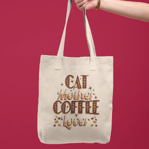 Bolsa Tote Mãe de Gato Amante de Café