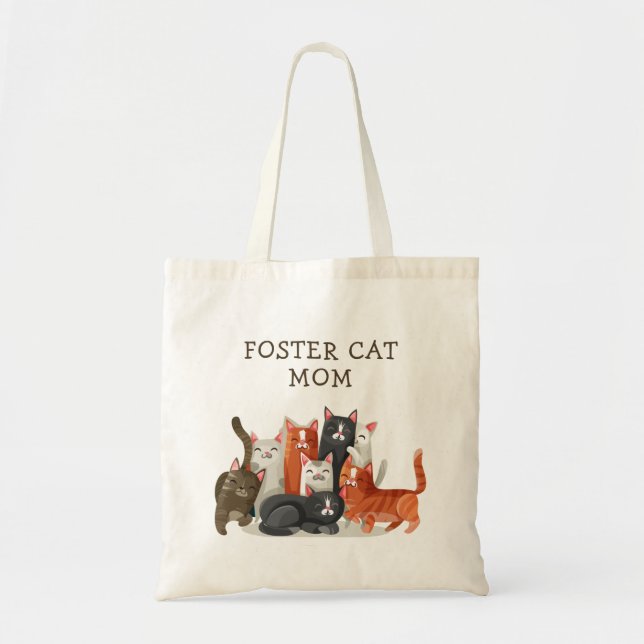 Bolsa Tote Mãe de Gato de Abrigo Gatinhas Personalizadas (Frente)