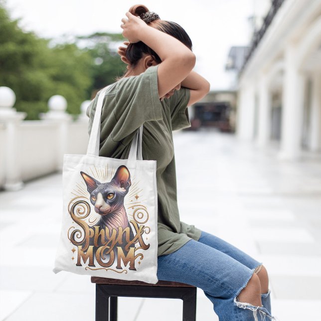 Bolsa Tote Mãe de Gato Sphynx  (Sphynx Cat Mom Tote Bag )