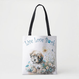 Bolsa Tote Mãe de Havanês Floral