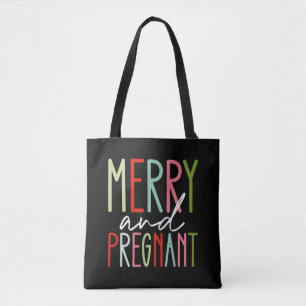 Bolsa Tote Mãe de Natal Grávida e Alegre