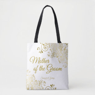 Bolsa Tote Mãe do Branca Dourada do Casamento do Groom