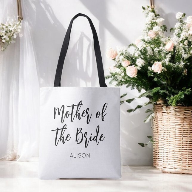 Bolsa Tote Mãe do Casamento Branco Negro Bride (Criador carregado)