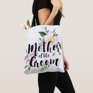 Bolsa Tote Mãe do Casamento de Aquarela Floral Cor-de-Rosa-Gr