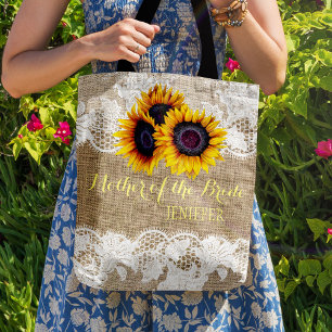 Bolsa Tote Mãe do casamento do laço de serapilheira dos