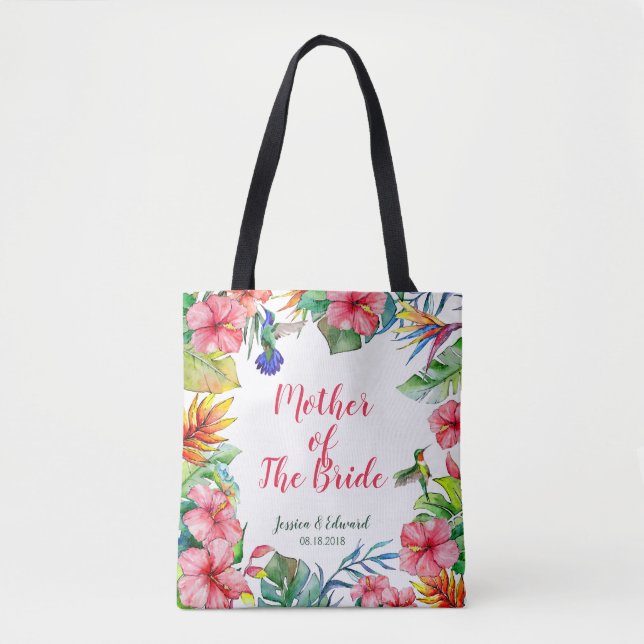Bolsa Tote Mãe do Casamento Tropical Havaiana (Frente)