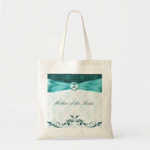 Bolsa Tote Mãe do damasco da cerceta do Victorian do