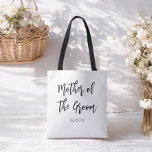 Bolsa Tote Mãe do Groom Black White<br><div class="desc">Mãe do Saco de Tote Casado do Groom em Preto e Branco. Bom para a Bridesmaid nos casamentos de presentes,  festa de noiva,  festa de solteiro,  Janto de ensaio. Veja mais produtos com este design na coleção abaixo.</div>