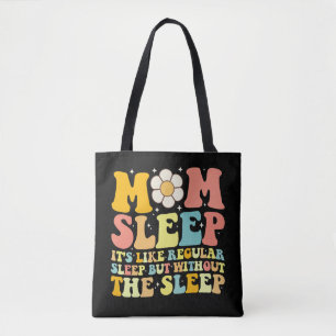 Bolsa Tote Mãe Dormindo Dia das Mães Divertido Groovy Retrô