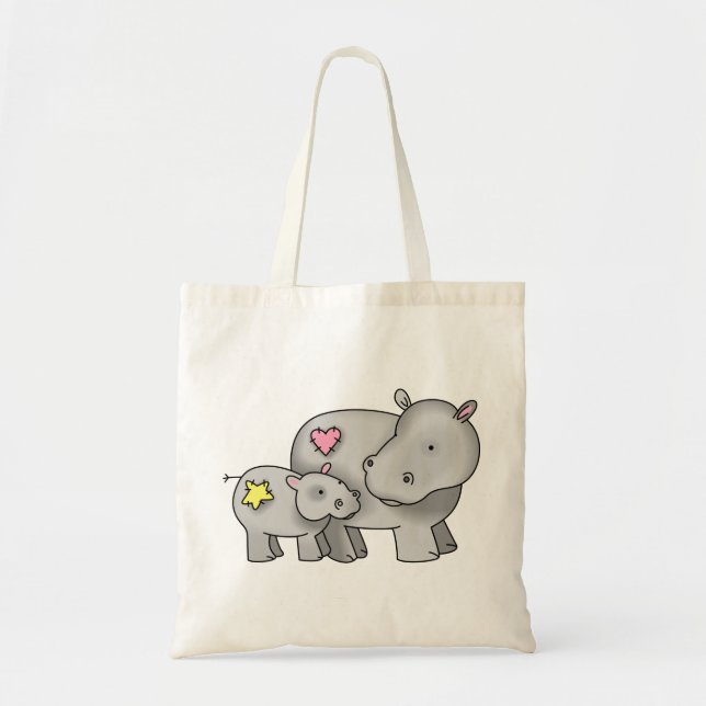 Bolsa Tote Mãe e Bebê Hippo (Frente)