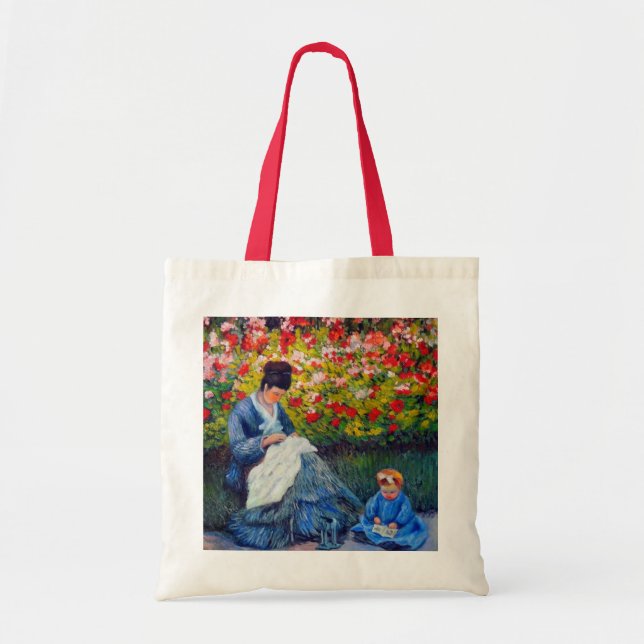 Bolsa Tote Mãe e Criança Monet no Jardim (Frente)