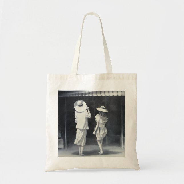 Bolsa Tote Mãe e filha fora de um restaurante (Frente)