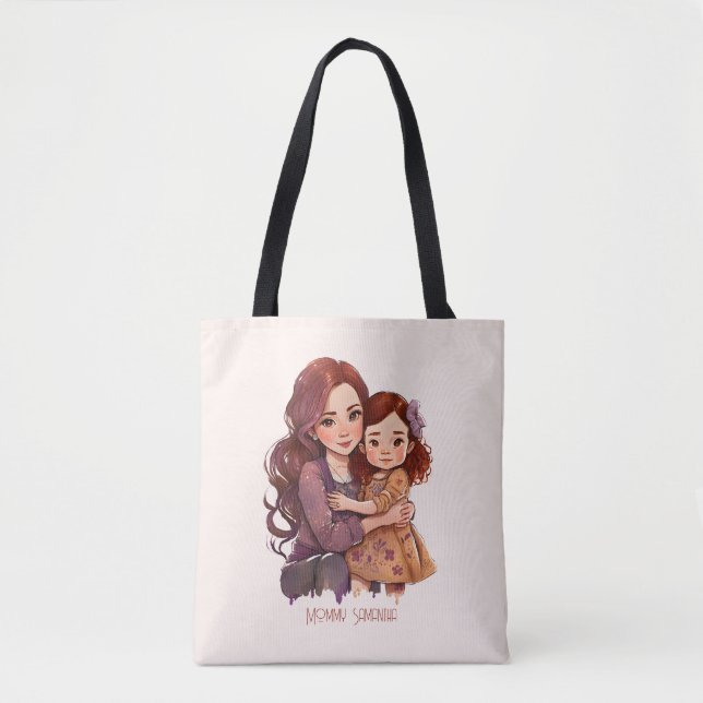 Bolsa Tote Mãe e Filha Minúsculos Personalizados (Frente)