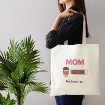 Mãe engraçada de café recarregando citação de café