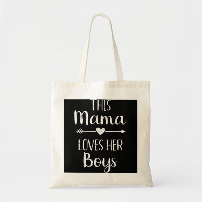 Bolsa Tote Mãe, esta mãe ama os rapazes (Frente)