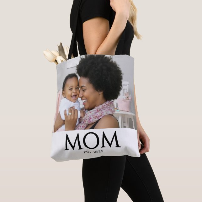 Bolsa Tote Mãe Estabeleceu Foto Branco Caps Clássico (Close Up)