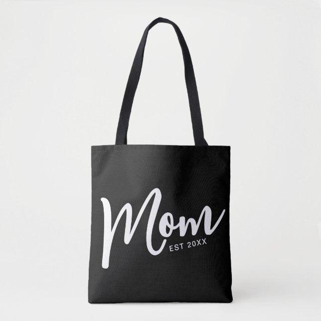 Bolsa Tote Mãe Estabeleceu Roteiro Branco (Frente)