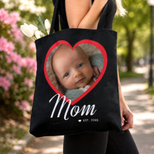 Bolsa Tote Mãe Estabeleceu Roteiro Coração Vermelho Foto Pret