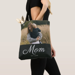 Bolsa Tote Mãe Estabeleceu Roteiro Foto Preta